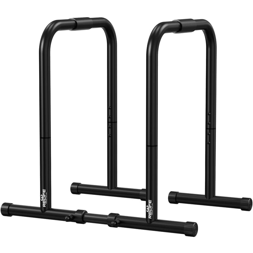 RELIFE REBUILD YOUR LIFE Dip Station Functional Heavy Duty Dip Stands Fitness Workout Dip bar Station Stabilizer Parallette Push Up Stand