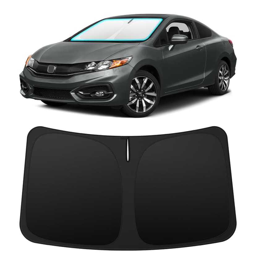 INSAUTO Custom Fit Windshield Sun Shade Accessories for Honda Civic 2012-2015, Foldable Front Window Sunshade, UV & Heat Reflector, Keeps Interior Cool, Includes Storage Bag
