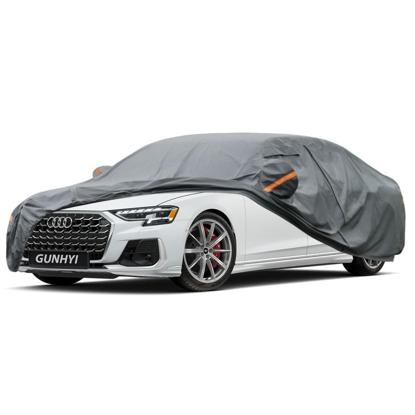 GUNHYI Premium Car Cover Custom Fit Audi A8/S8, 16 Layers Heavy Duty Car Cover Waterproof All Weather with Zipper Door for Sun Rain Snow Dust Uv Protection