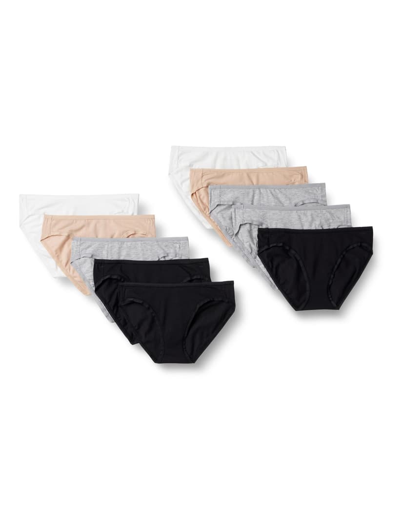 Amazon Essentials Women's Breathable Cotton Bikini Brief Underwear with Full Coverage, Multipacks