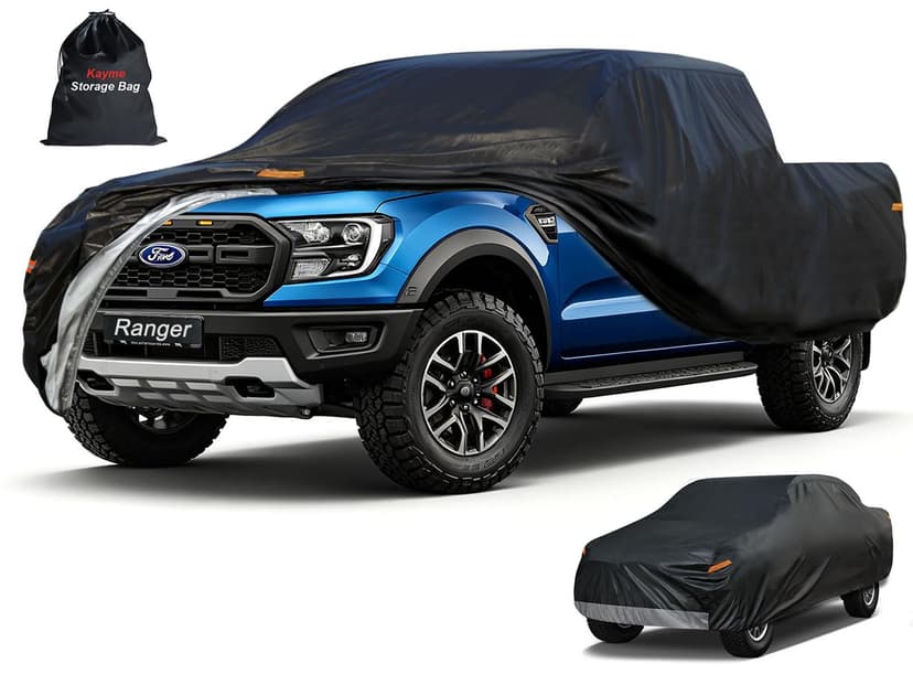 Kayme Waterproof Truck Cover Fit Ford Ranger 2019-2026 | Super Cab/Crew Cab Bed, outdoor pickup full cover, 100% waterproof, wind resistant, UV protection, dustproof