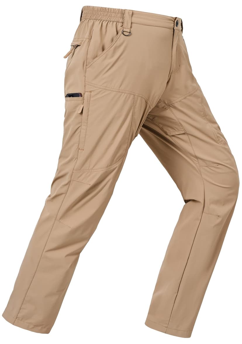 SPOSULEI Mens Lightweight Cargo Hiking Outdoor Quick Dry Work Tactical Pants 6 Pockets Water Resistant Fishing Travel Pants