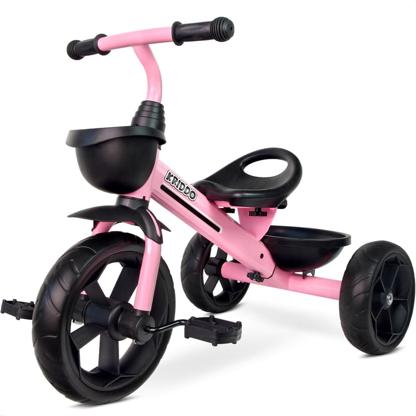 KRIDDO Toddler Tricycle for Toddlers Age 2-5, Sport Trike | Tricycles for 3-5 Year Olds, Pink, Easy to Assemble, 2 Year Old Girl Birthday Gift, Outdoor Toys