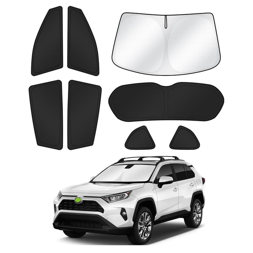 Canvcle Window Shades for 2013-2018 Toyota RAV4 Accessories Windshield Sun Shade Side Rear Window Cover Sunshade Sun Visor Shield Privacy Protection for Camping Keep Vehicle Cool Black 8PCS