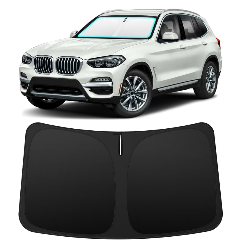 INSAUTO Custom Fit Windshield Sun Shade Accessories for BMW X3 2018-2026, Foldable Front Window Sunshade, UV & Heat Reflector, Keeps Interior Cool, Includes Storage Bag
