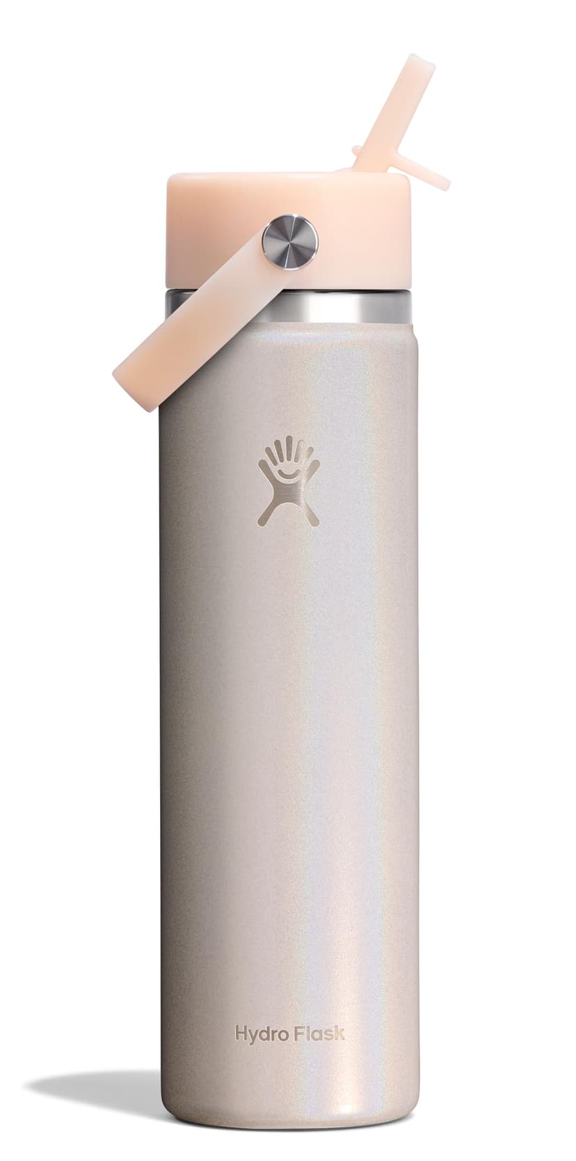 Hydro Flask Water Bottle - Insulated Stainless Steel - Wide Straw Lid, Non Spill, Leakproof in 24 Oz Glimmer Cream