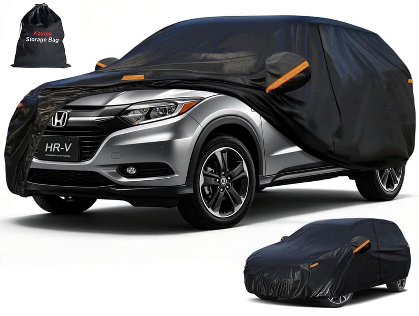 Kayme 7 Layers Waterproof SUV Car Cover for Honda HR-V HRV 1995-2026 | Thick heavy‑weight composite fabric, all‑weather wind‑dust‑UV protection, inner cotton layer shields vehicle paint