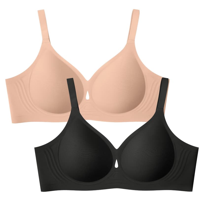 LetsJoli Wireless Bras for Women No Underwire Jelly Bras Seamless Push Up Full Coverage Bralettes Comfortable Everyday Bra