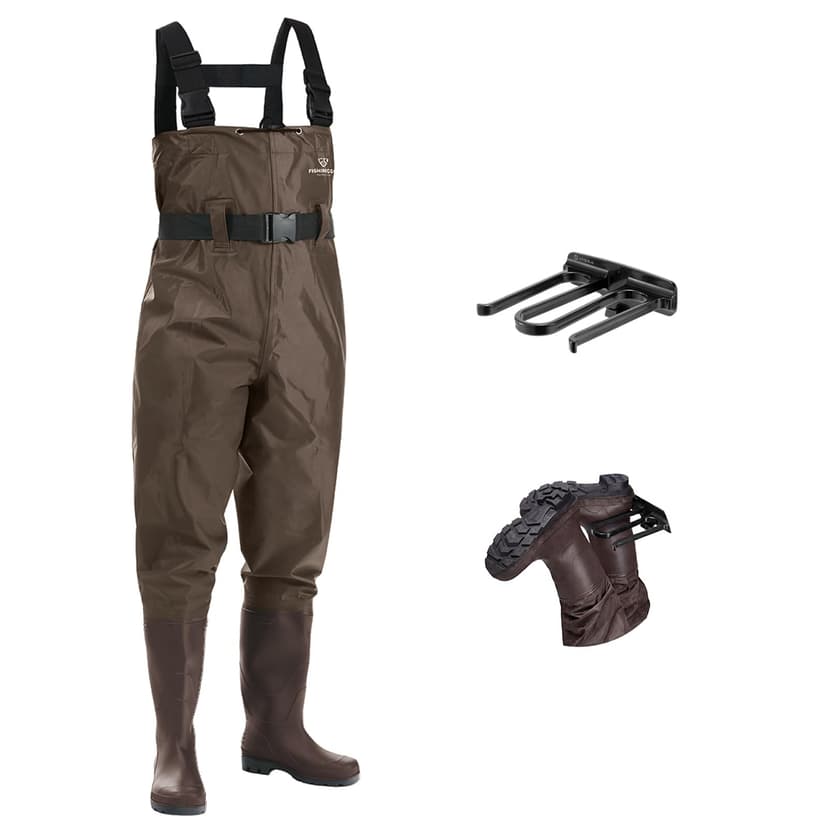 FISHINGSIR Fishing Waders for Men, 2-Ply Nylon/PVC Waterproof Women Chest Wader with Boots, Bootfoot Hunting Waders