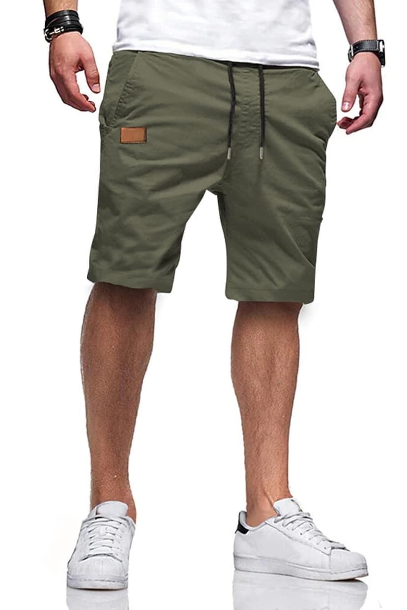 JMIERR Mens Cotton Stretch Shorts Casual Drawstring Twill Chino Shorts | Drawstring Waist, Phone Pockets, Golf, Summer Beach Cruise Outfits, Machine Wash