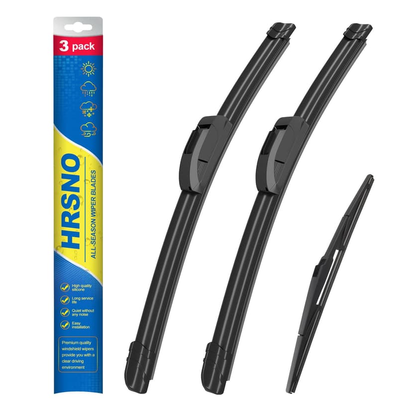 3 wipers Replacement for 2007-2011 Honda CR-V CRV Windshield Wipers | Exact Fit Front and Rear Wiper Blades: Tool-Free Install, UV-Resistant Quiet Rubber, All-Weather Streak-Free (Set of 3)