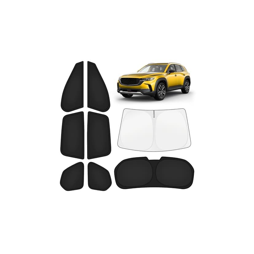 KUST Car Window Shades for Mazda CX-50 2023-2025 2026 Windshield Sun Shade Side Window Cover UV Block Privacy Protection CX50 Accessories for Camping Blackout Rear Back Full Set 8PCS