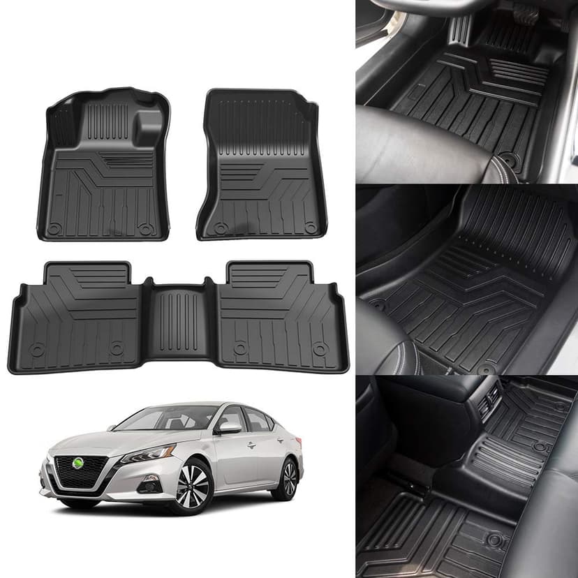 KUST Custom Fit Floor Mats for 2019-2025 2026 Nissan Altima Accessories All Weather Floor Mat Carpet Liners Front Rear 2 Row Seat Black Liner TPE