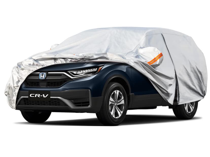 Kayme 6 Layers SUV Car Cover Custom Fit for Honda CRV CR-V (1995-2025), Waterproof All Weather for Automobiles,Rain Sun UV Protection.Silver