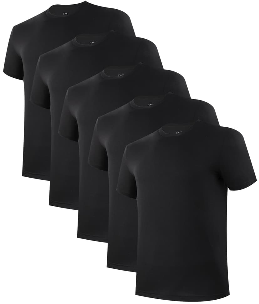 BAMBOO COOL Mens Undershirts Pack, Soft T Shirts for Men, Moisture Wicking Tees, Stretchy Breathable Crew Neck Inner Shirt