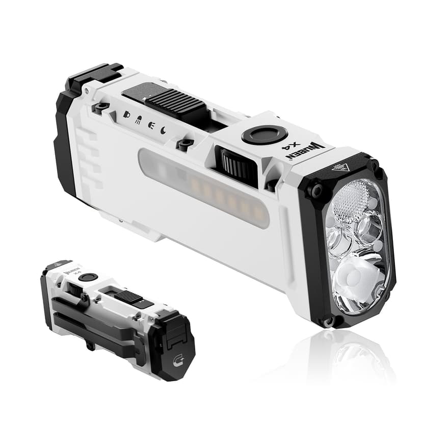 WUBEN X4 EDC Flat Flashlight with RGB Light, 1500 Lumens Mini Flashlight with Tactical Switch and Magnetic, IP68 Portable Pocket Clip USB C Flash Light for Camping, Checking, Emergencies