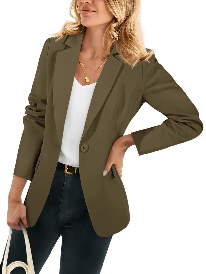 Cicy Bell Womens Casual Blazers Open Front Long Sleeve Work Office Suit Jackets Blazer