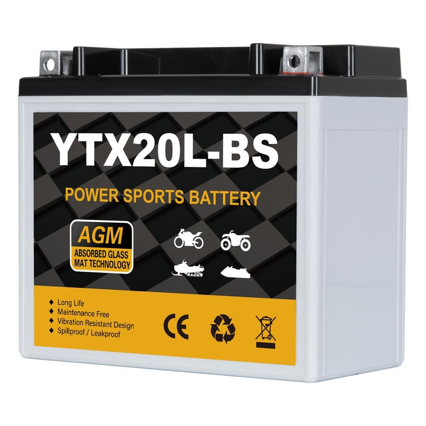 Daakmax YTX20L-BS 12V 18Ah Motorcycle Battery, 310CCA Sealed AGM Maintenance Free Powersport Battery, Replacement for ATV, UTV, Harley, Scooter