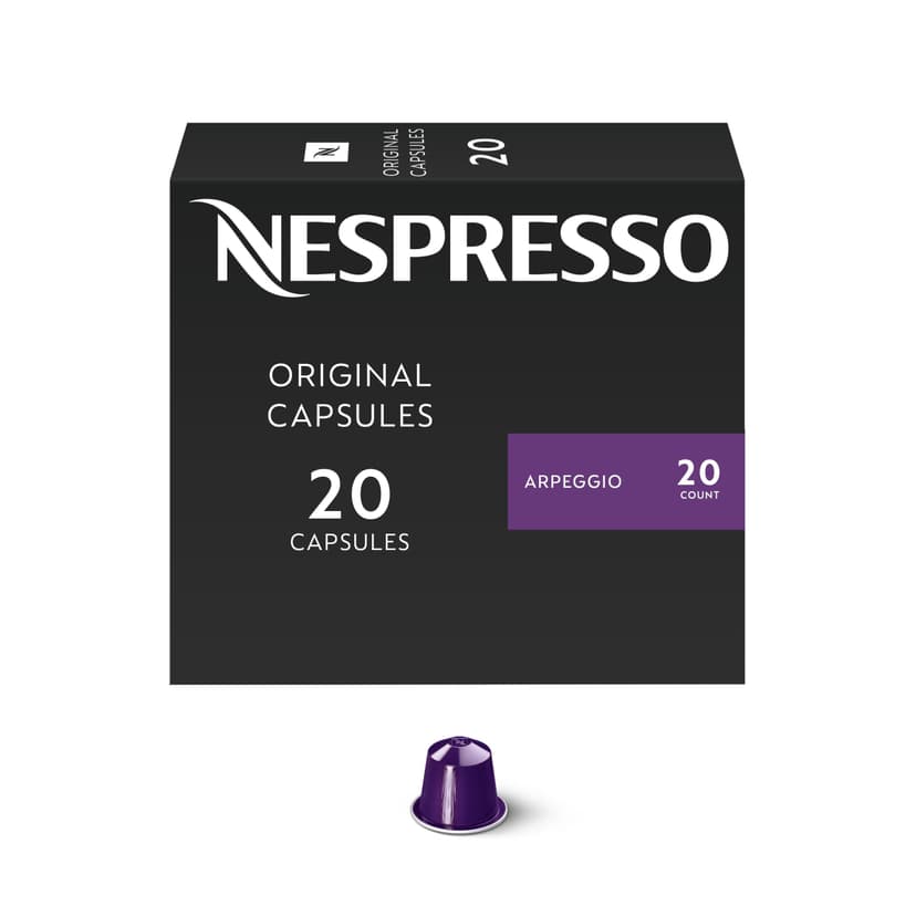 Nespresso Original, Arpeggio, Dark Roast, 20-Count Espresso Coffee Pods | Capsules Pack of 1