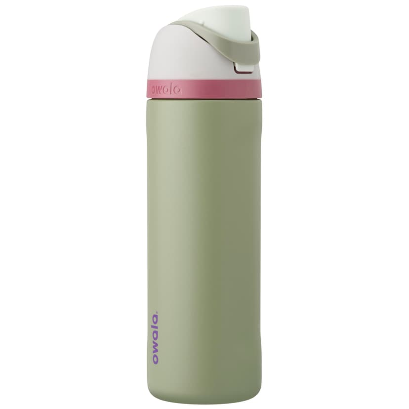 Owala FreeSip Stainless Steel Water Bottle 24 oz Grey/Green (Neo Sage)