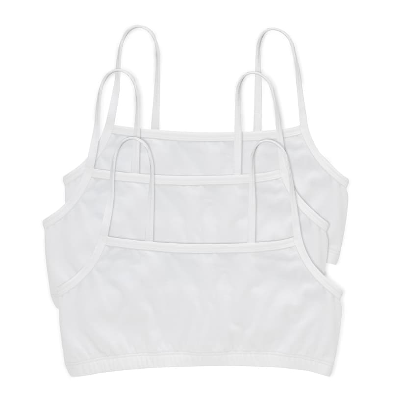 Hanes Women's String Bralette Pack, 3-Pack, Cotton Sports Bralette Bras for Women, Solid or Assorted Wireless Bras