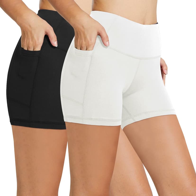baleaf Women's High Waist Biker Shorts with 3 Pockets