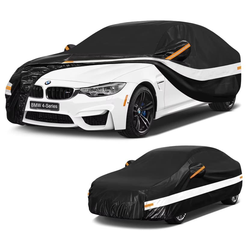 Holthly 10 Layers Car Cover Custom Fit for BMW 4Series (2013-2026) 428i, 430i, 435i, 440i, M440i, Waterproof All Weather for Automobiles, Outdoor Full Cover Sun Dust Rain Protection with Cotton. Black