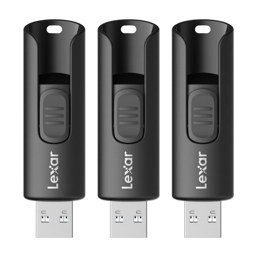 Lexar A30E USB 3.2 Gen 1 Flash Drive 64GB 3-Pack | Thumb Drive up to 100MB/s, Storage Expansion and Backup for PC and Mac systems