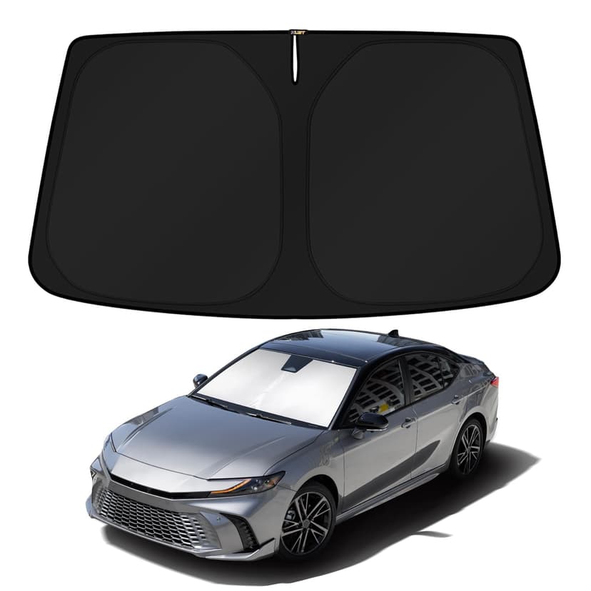 KUST Windshield Sun Shade for 2025 2026 Toyota Camry (Hybrid LE SE XLE XSE) Accessories 4 Layers Car Sunshade for Front Windows Shade Custom Fit Camry Sun Visor 260T Retractable Blocks Shade UV Rays