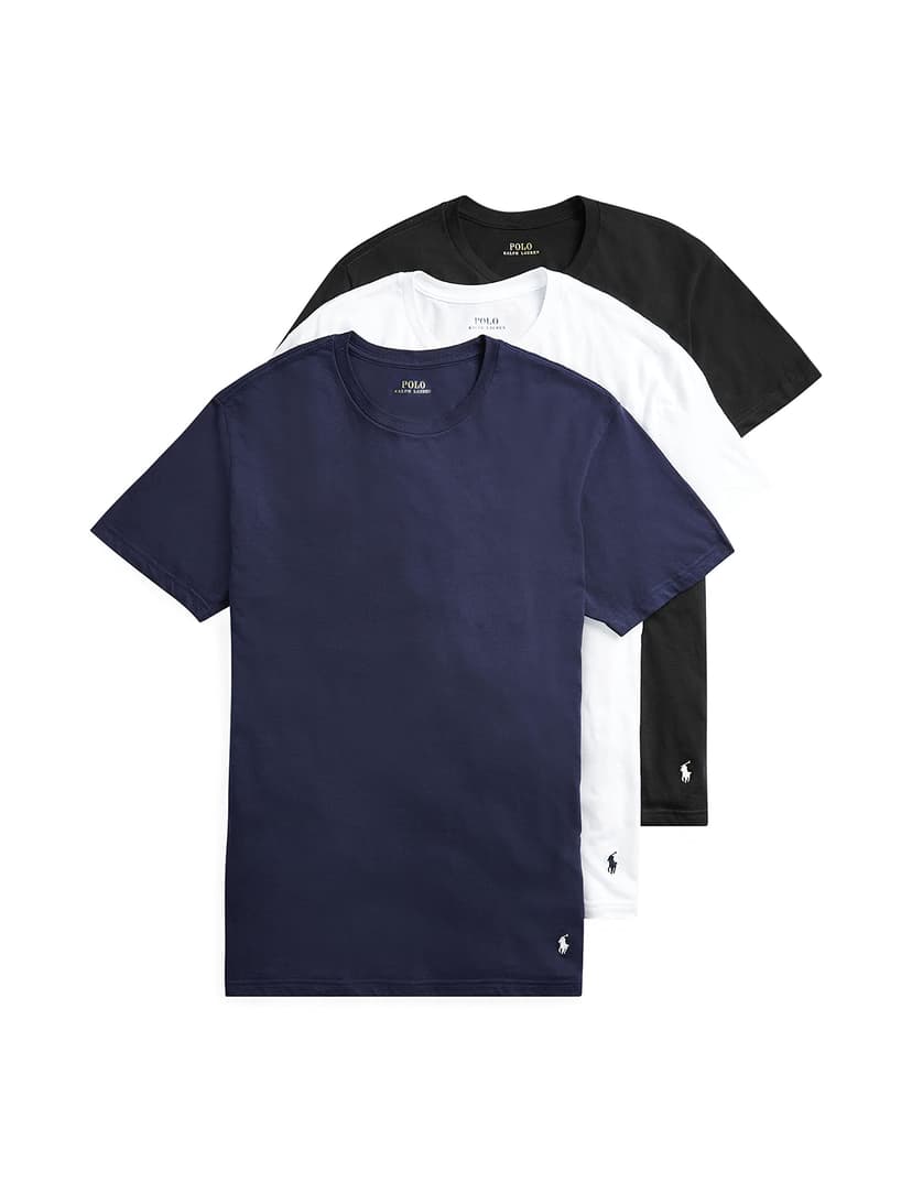 POLO RALPH LAUREN Men's T-Shirt, 3-Pack, Classic Men's Cotton Crewneck Shirts, Moisture-Wicking, (Long, Big & Tall)