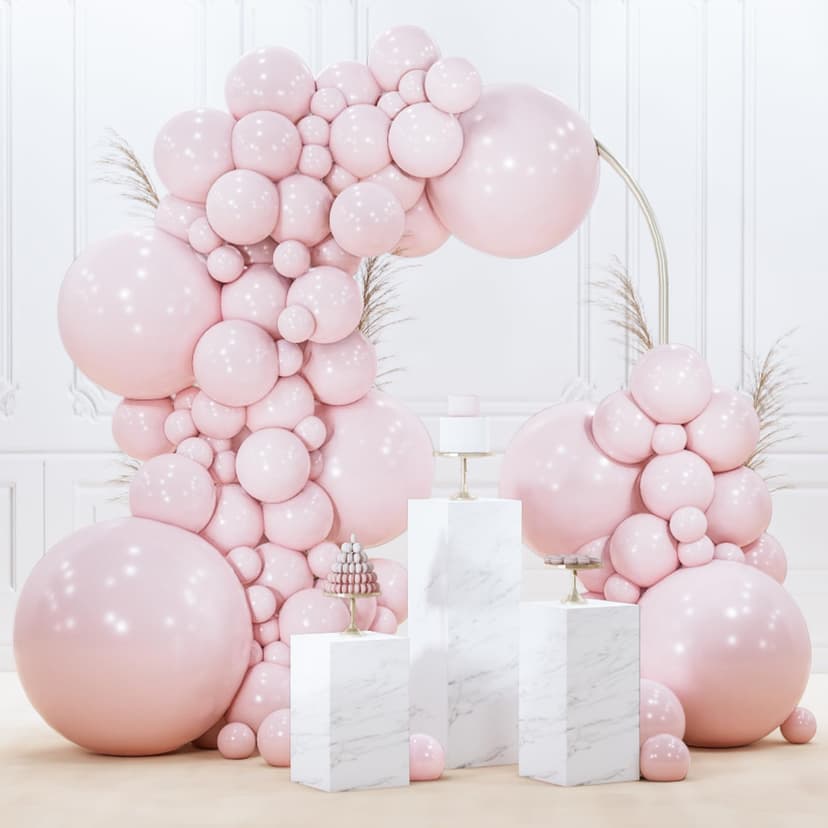 PartyWoo Pale Pink Balloons 127pcs Different Sizes of 36 18 12 10 5 Inch Light Pastel Baby Pink Balloon Arch Kit for Birthday Engagement Bachelorette Baby Shower Easter Party Decorations Pink-Q01