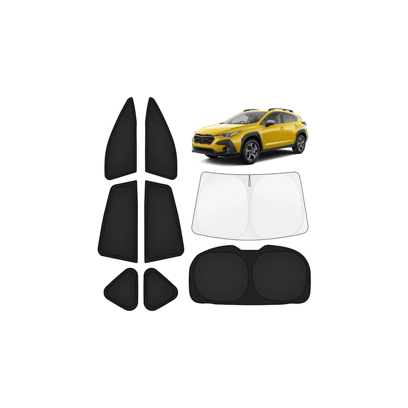 KUST Car Window Shades for Subaru Crosstrek 2024-2025 2026 Windshield Sun Shade Side Window Cover UV Block Privacy Protection Crosstrek Accessories for Camping Blackout Rear Back Full Set 8PCS