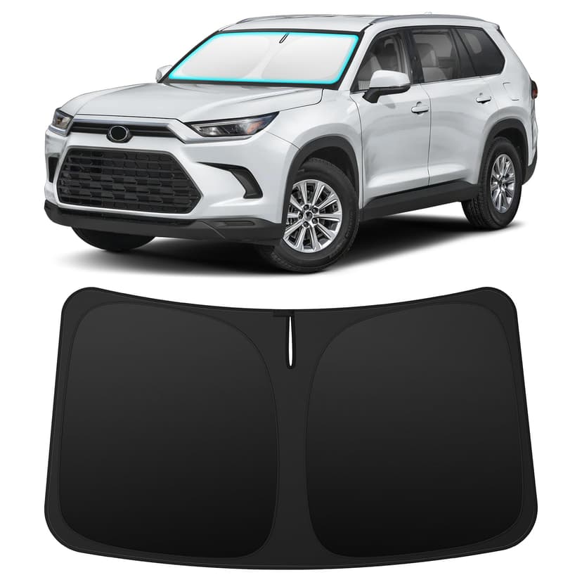 INSAUTO Custom Fit Windshield Sun Shade Accessories for Toyota Grand Highlander 2024-2026, Foldable Front Window Sunshade, UV & Heat Reflector, Keeps Interior Cool, Includes Storage Bag