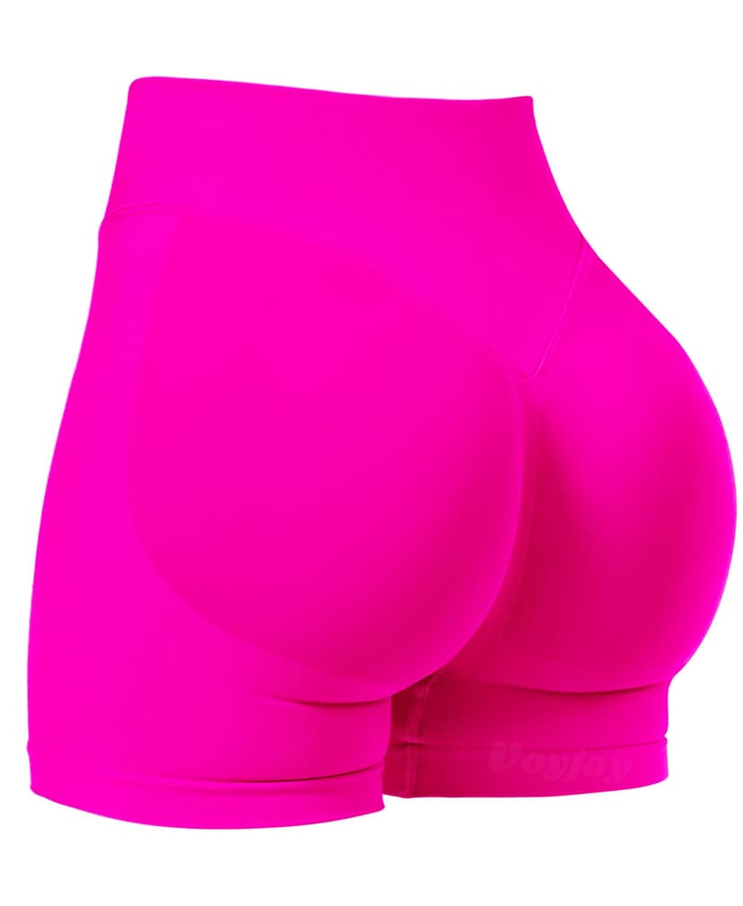 VOYJOY Women Workout Impact Shorts 2.5"/ 3.6"/ 4.5"/ 6" Scrunch Butt Booty | Tummy Control, High Waisted, Bike Short, Gentle Compression, for Women