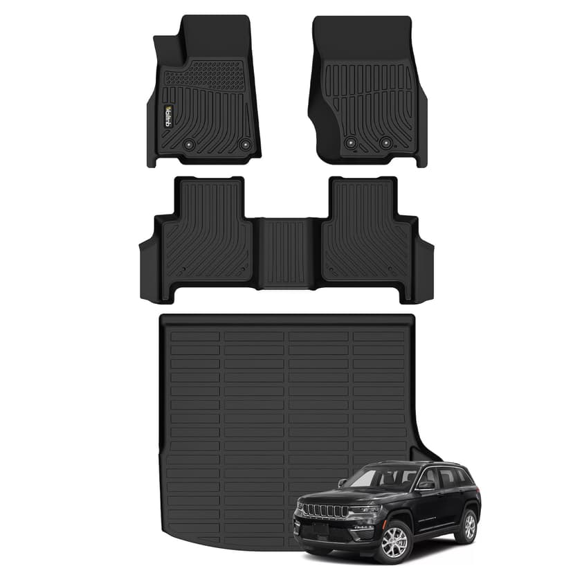 Wailtnb-Floor Mats & Cargo Mat for Jeep Grand Cherokee 2022 2023 2024 2025 2026 (Include 4XE Not for L&WK) All Weather Car Mats for Jeep Grand Cherokee 2022-2025 Liners Accessories