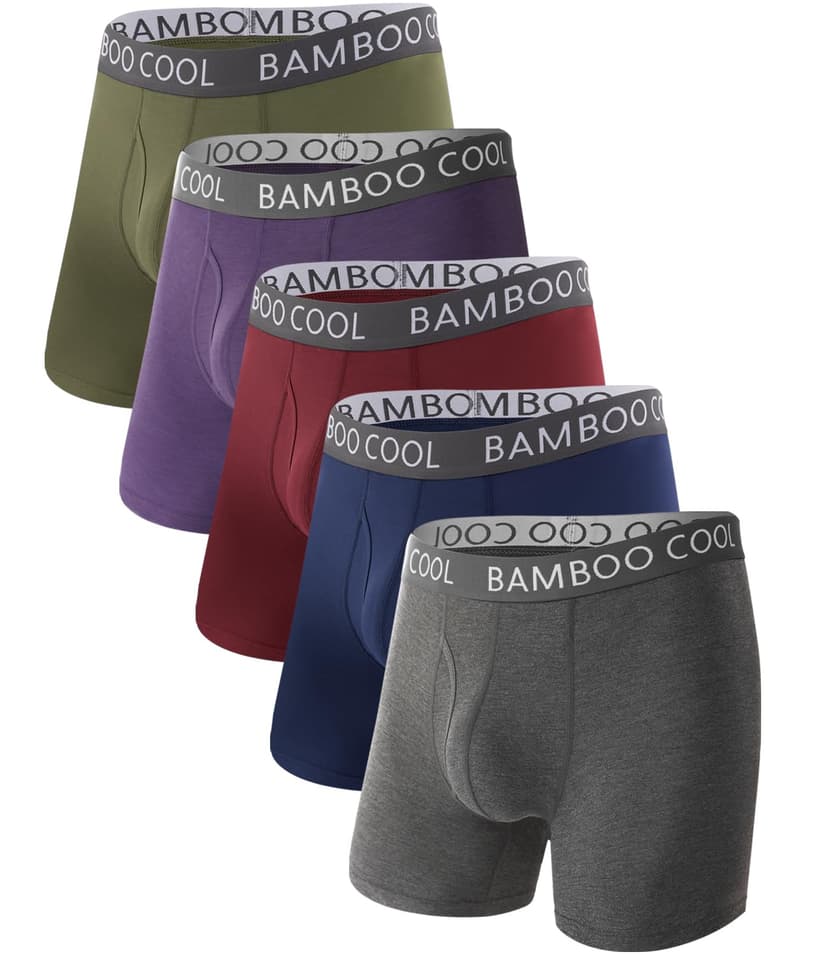 BAMBOO COOL Ultra Soft & breathable Mens Underwear Boxer Briefs Pack | Natural Bamboo Fabric,No Ride Up,Softer&Cooler than Cotton,Lightweight&breathable,Daily Wear,Outdoor