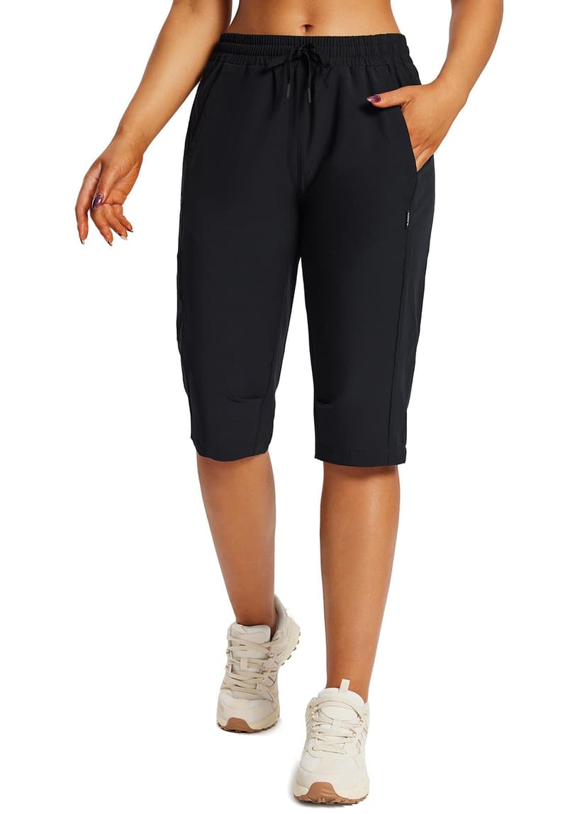 baleaf 15"/17" Hiking Shorts for Women Bermuda Long Shorts with Zipper Pockets Quick Dry, Lightweight for Travel Outdoor
