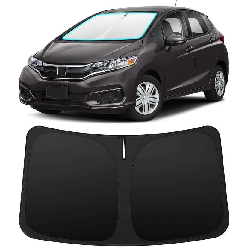 INSAUTO Custom Fit Windshield Sun Shade Accessories for Honda Fit 2007-2020, Foldable Front Window Sunshade, UV & Heat Reflector, Keeps Interior Cool, Includes Storage Bag