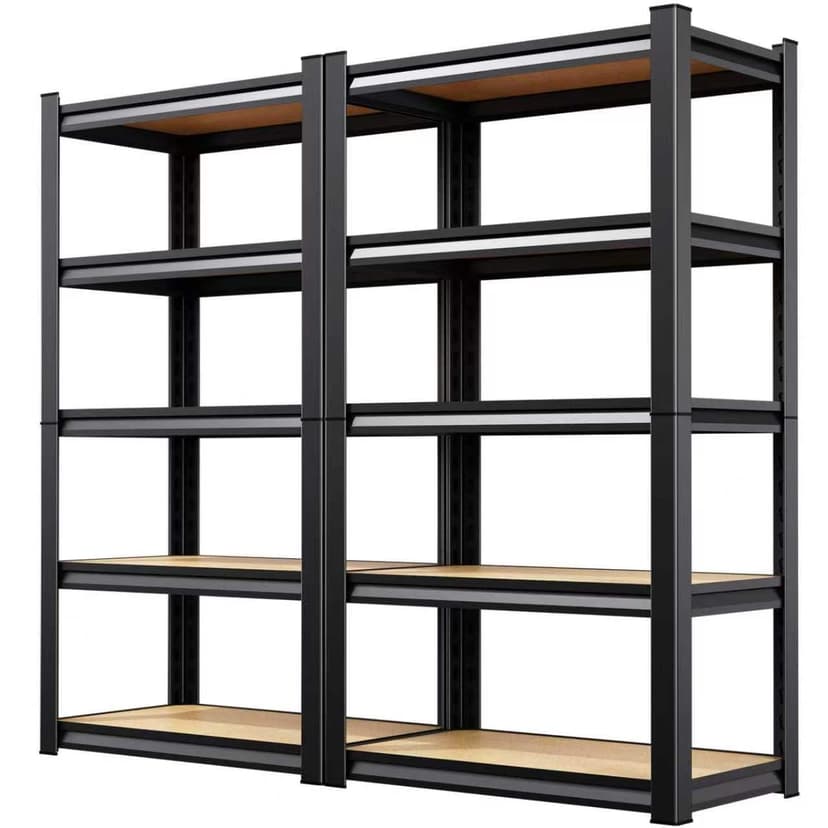 JOJUOU 2-Pack Garage Shelving for Home Storage & Multi-Room Organization, 71" H x 28" W x 14" D 5-Tier Adjustable Metal Storage Rack for Tools, Household Essentials, Garage, Pantry & Basement Storage