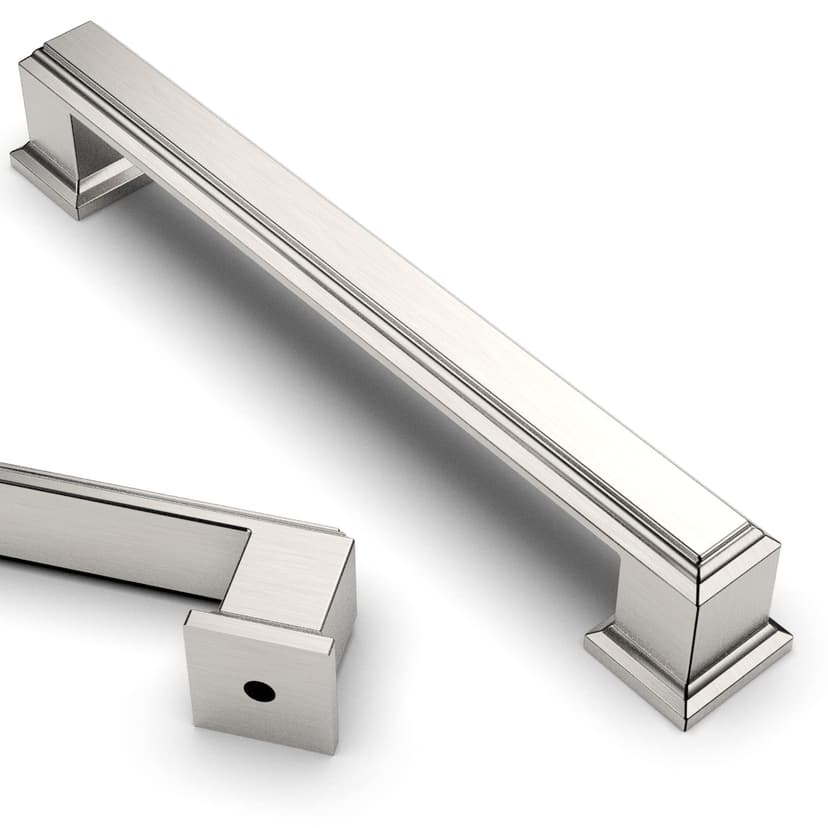 Asidrama 5 Pack 5 Inch(128mm) Brushed Satin Nickel Kitchen Cabinet Handles Cabinet Pulls Kitchen Cabinet Hardware for Cupboard Drawer Pulls