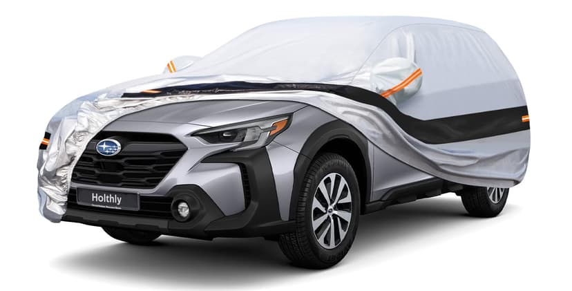 Holthly 10 Layers SUV Car Cover Custom Fit for Subaru Outback (1994-2026) Waterproof All Weather for Automobiles, Outdoor Full Cover Rain Sun UV Protection.Silver
