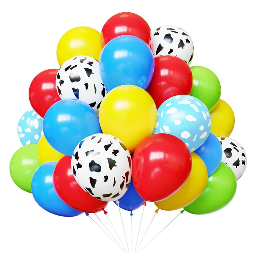 YMSZ Red Blue Green Yellow Latex Balloons, 67pcs 12 Inch Cow Print Balloons For Kids Boys Girls Birthday, Baby Shower Party Decorations