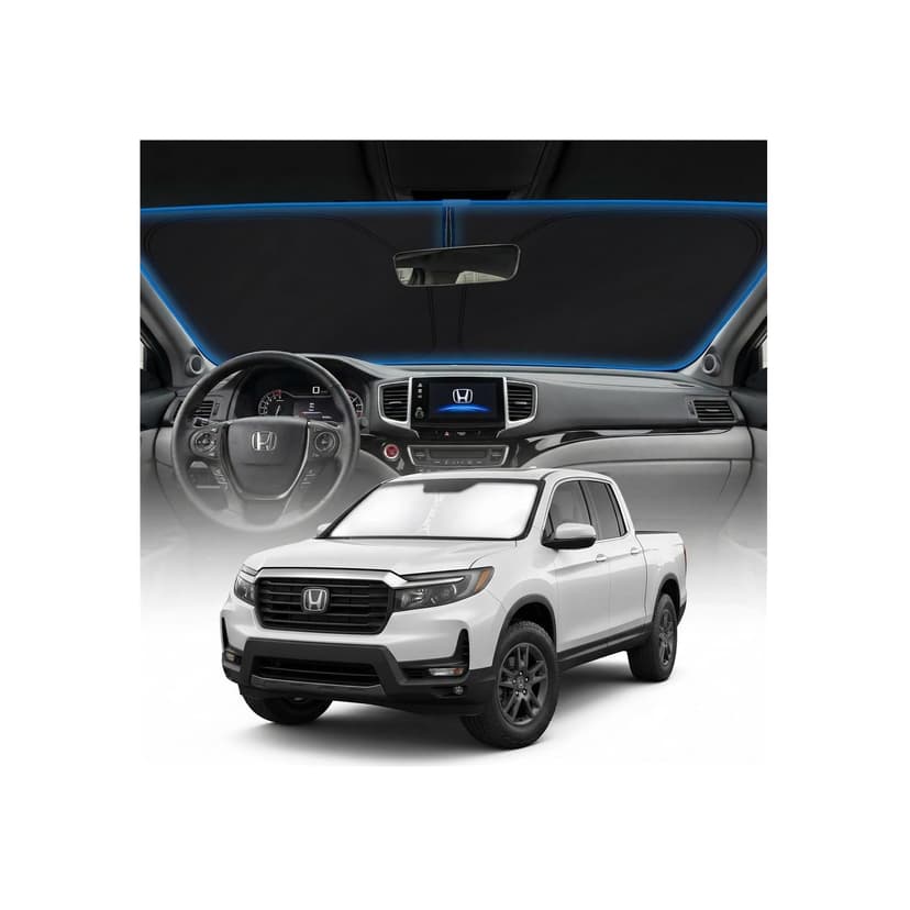 for Honda Ridgeline Sun Shade Windshield Cover - Custom Fit Ridgeline Accessories 2017-2025 2026 Sunshade Foldable UV Protection & Heat Shield Sun Visor Accessories