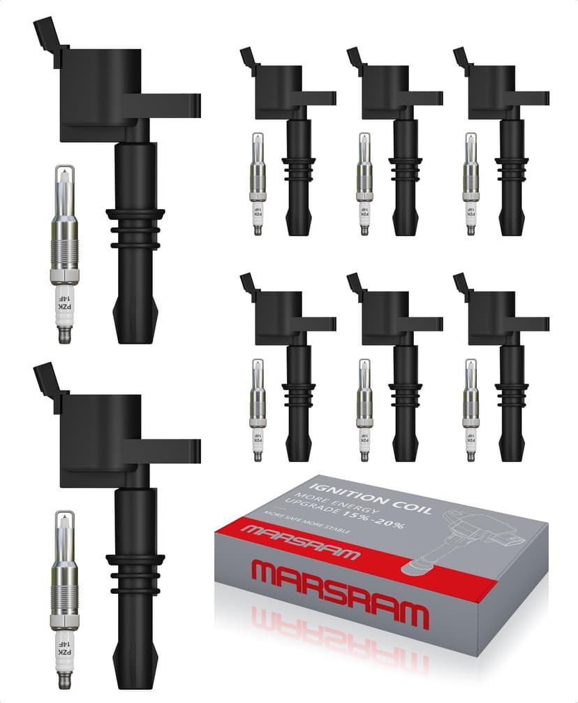 Marsram Ignition Coil FD508 & Spark Plug 5.4L fit for 2005-2007 Ford F150 | DG511 SP515 8Sets Compatible with 2005-2006 Expedition F250 F350 Super Duty, 2005-2007 Lincoln Navigator, 2006-2007 Mark LT