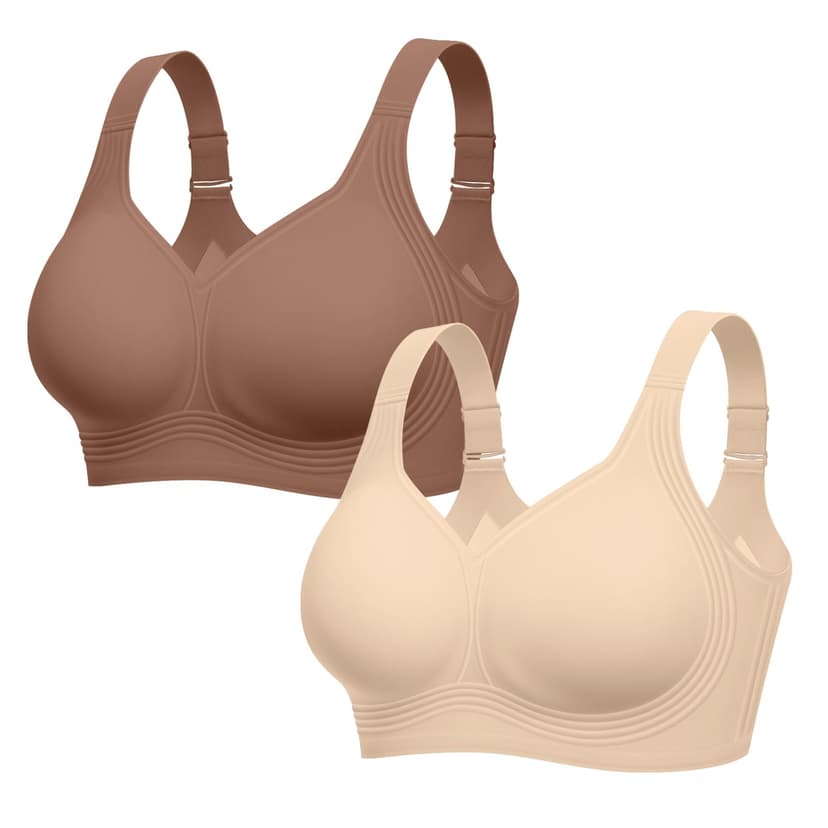 LetsJoli Jelly Bras for Women No Underwire Plus Size Push Up Supportive | Full Coverage, Wireless Support Lift, For Older Women Large Breasts, Minimizer, Seamless Everyday Bra