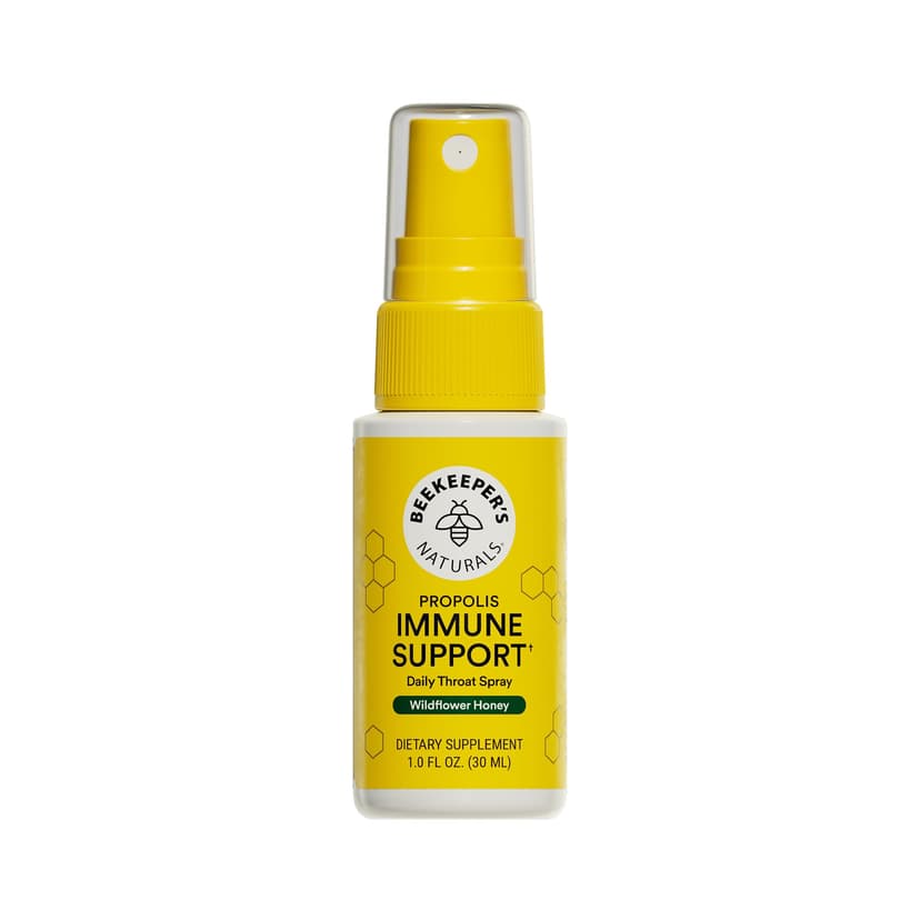 Beekeeper's Naturals Propolis Throat Spray for Daily Immune Support, 1 oz | 95% Bee Propolis Extract, Natural Immune Support & Sore Throat Relief, Antioxidants, Keto, Paleo, Gluten-Free