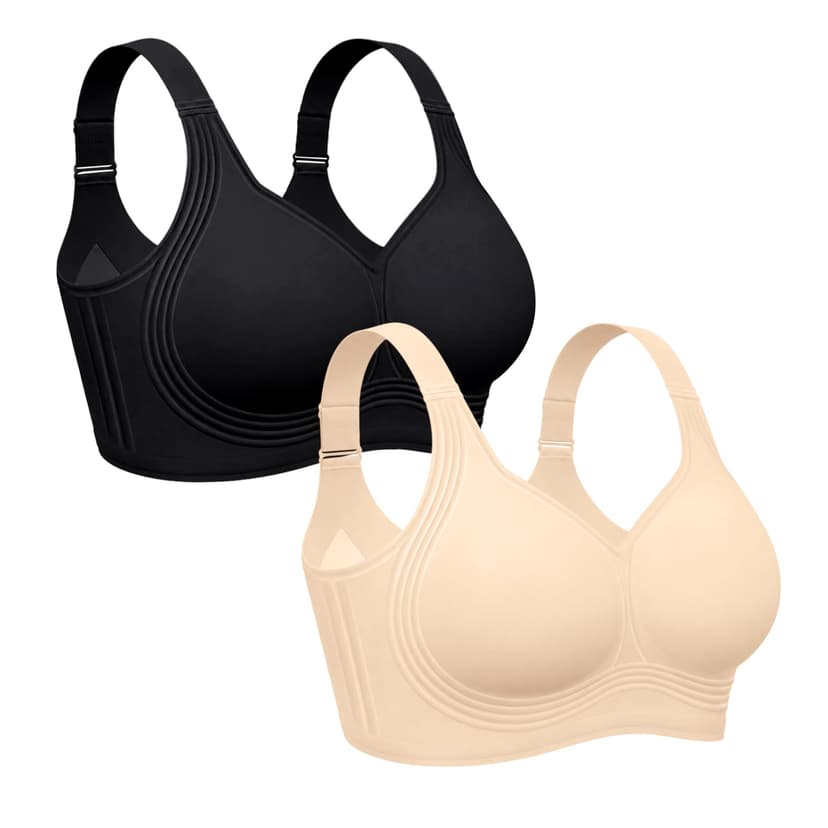 OEAK Womens Wireless Jelly Bra Plus Size Supportive Seamless Bras Full Coverage Push Up Comfortable No Underwire Tshirt Bras