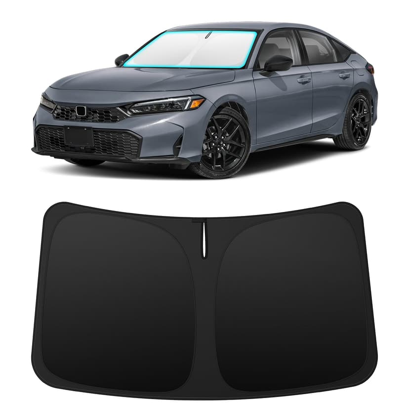 INSAUTO Custom Fit Windshield Sun Shade Accessories for Honda Civic 2022-2026, Foldable Front Window Sunshade, UV & Heat Reflector, Keeps Interior Cool, Includes Storage Bag
