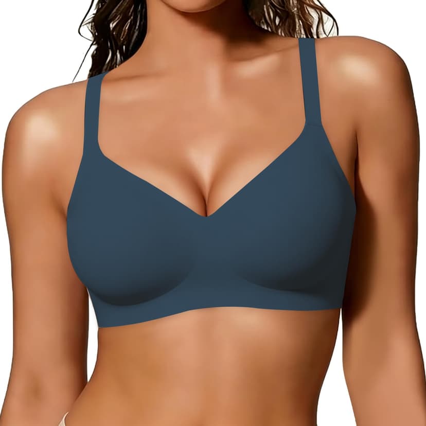 As Fairy Wireless Bras for Women Full Coverage Seamless Comfort T-Shirt Bra | Wirefree Push Up Everyday Comfort Bra with Jelly Support & Underarm Smoothing T-Shirt Bralette