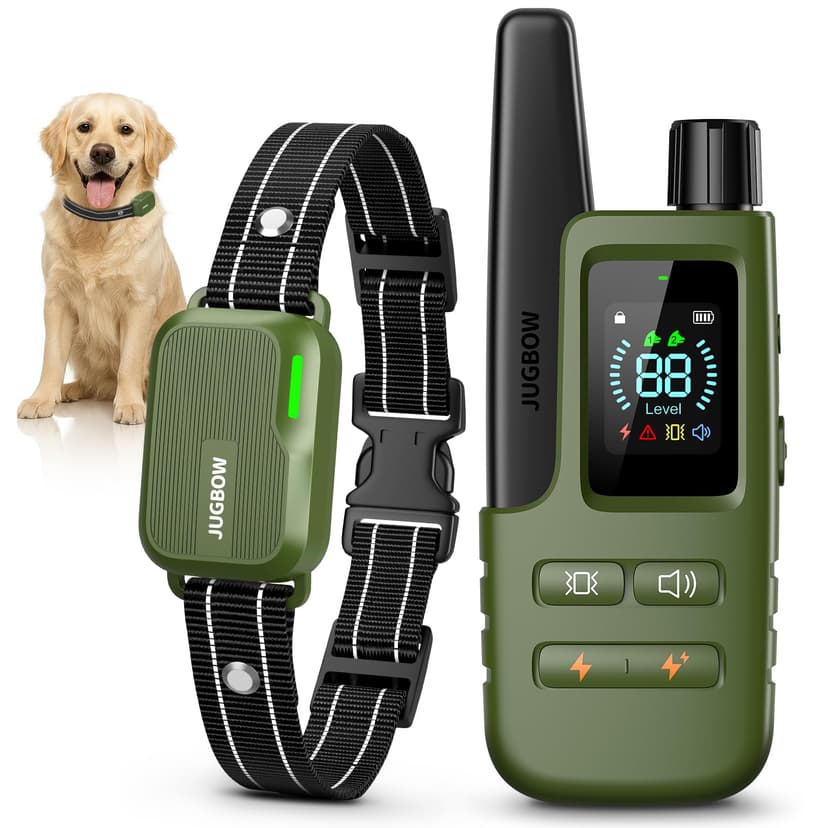 Jugbow Dog Shock Collar - 4500FT Dog Training Collar with Remote, IPX8 Waterproof Electric Dog Collar with 4 Training Modes, Security Lock, Rechargeable eCollar for 10-120lbs Small Medium Large Dogs